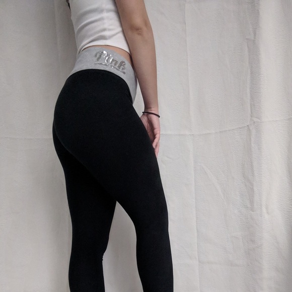PINK VS gray/black sequin leggings - Picture 4 of 8
